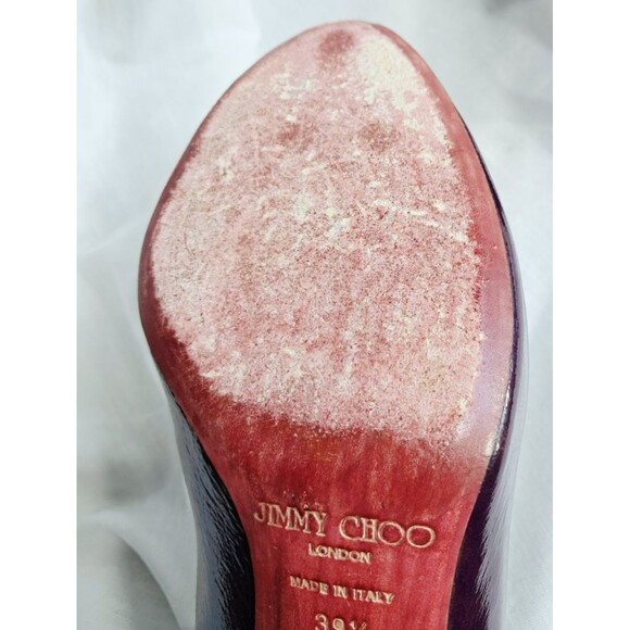 Jimmy Choo Purple Leather Cut Out Pump Heels Size 39.5 US 9.5 - Picture 11 of 14